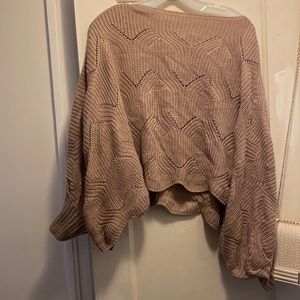 Cowl Neck Flutter Sleeve Sweater